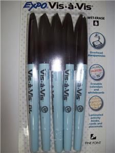 15 expo vis a vis fine point wet erase markers 3 pack