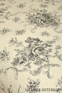 Ballard French Country Black Toile King Cotton Quilt