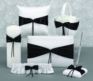   Black White Wedding Ceramony Kit Basket Pillow GB Pen Etc
