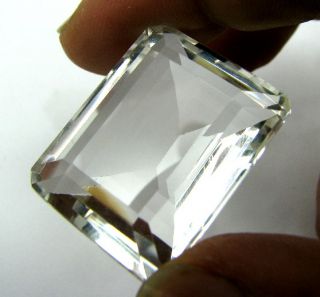 Mind Blowing Top 45 6ct Natural Clear White Crystal Quartz Emerald Cut 
