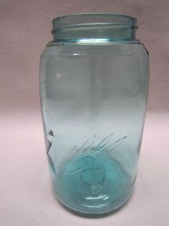 Vintage Blue Ball Mason Quart Canning Jars Shoulder Seal