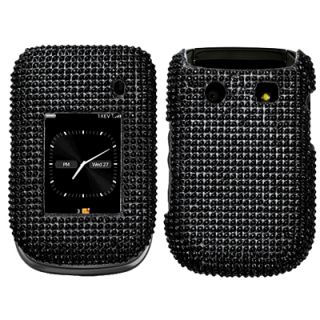 Bling SnapOn Cover Case for Blackberry Style 9670 Black