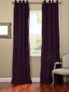 eggplant grommet velvet blackout curtains drapes luxurious affordable 