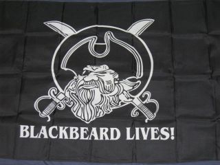 New 3x5 Blackbeard Lives Pirate Flag Cross Swords F587