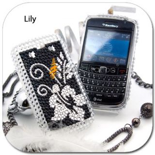 Lily Bling Rhinestone Hard Skin Back Cover Case for Blackberry 9700 