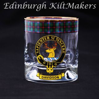 Armstrong Clan Crested Whisky Glass Tartan Whisky Glasses Crystal 