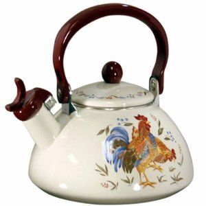 Corelle Whistling Tea Kettle Country Morning Rooster NW