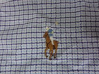 Mens Stylish Plaid Ralph Lauren Blake w Pony Cotton Button Shirt 2XL 