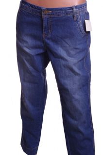 Womens Denim Faded Blue Jeans Capri Cropped Short Pants Size 11 12 