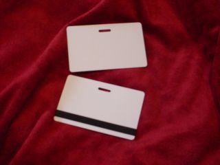 25 Blank Glossy White Blank ID Badge Cards 1 2 Magnetic Strip PVC 30ml 