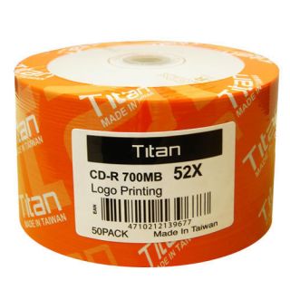 50 Titan Logo 52x 80min 700MB CD R CDR Blank Disc Media