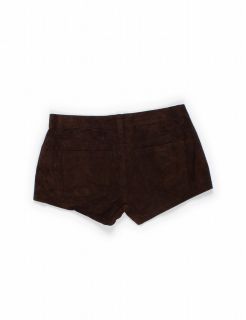 nwt 100 % suede leather shorts by blank nyc size 27 brown shorts price 