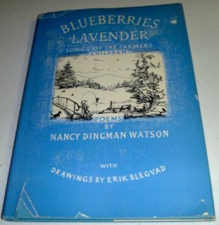 Blueberries Lavender by Nancy Dingman Watson, Blegvad 1977 hcdj