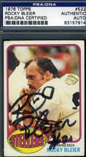 Rocky Bleier Steelers Signed 1976 Topps PSA DNA Autograph