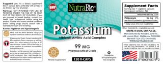 Potassium Chelate Vegetable Capsules (200mcg)   NutraBio Supplement 