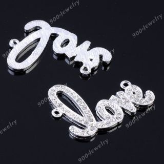   Crystal Connector Bracelet Charms Bead Sideways Curved Bling