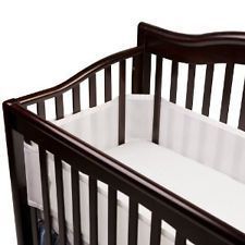 Breathable Baby Breathable Crib Bumper White Slatted
