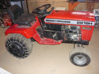 Massey Ferguson 2818H Tractor with 42 Inch Snow Thrower plus Trailer 
