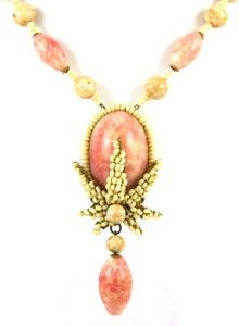   Haskell Bone Coral Pink Necklace with ER Design Robert Clark