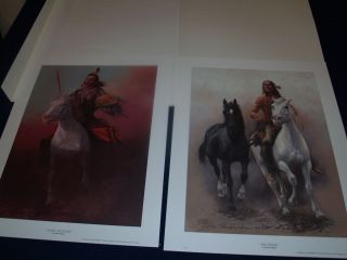 Chuck Dehaan The Prideful Ones Indian painting Horse Lot of 2 Bundle 