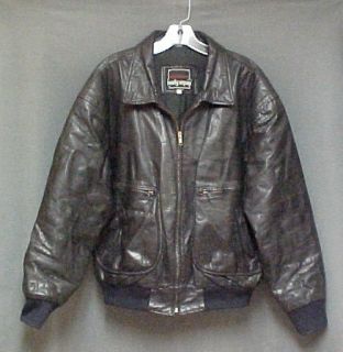    Black Leather Jacket Mens Size Medium Measured Body Equipment Brand