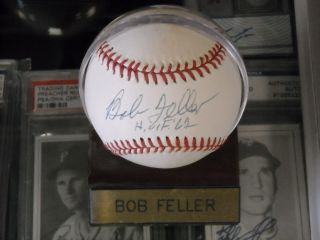 Bob Feller Signed Auto MLB American League Baseball Cleveland Indians 