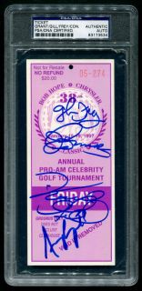    VINCE GILL AMY GRANT JIMMY CONNORS SIGNED BOB HOPE GOLF TICKET PSA