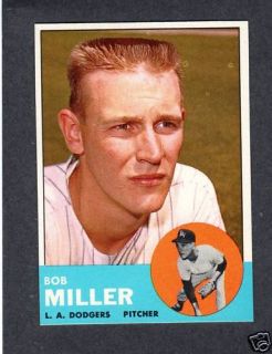 1963 Topps 261 Bob Miller Dodgers Possibly Trimmed