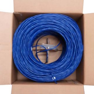 Cat5e 1000ft UTP Solid Blue LAN Network Ethernet Cable RJ45 Bulk Wire 