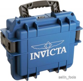INVICTA Blue 3 Slot Impact & Water Resistant Dive Watch Collector Box 