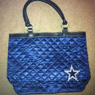   Large Littlearth Dallas Cowboys Blue Quilted Tote Shoulder Bag