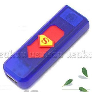 Blue Color New USB Cigarette Charger Lighter Electronic Rechargeable 