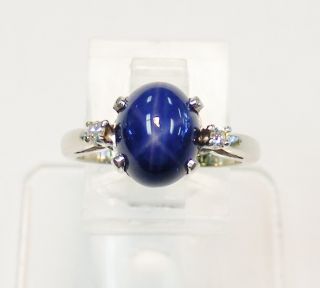 and weighs 3 7gms this beautiful blue star sapphire and diamond ring 