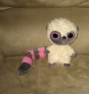 Aurora Big Blue Eyes Lemur Monkey Pink Plush w Sound