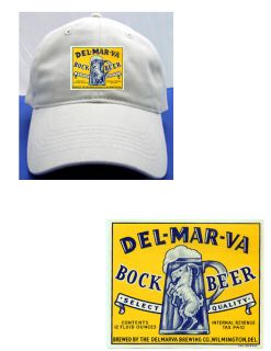 Delmarva Brewing Bock Beer Label Ball Cap Delmarva Delaware