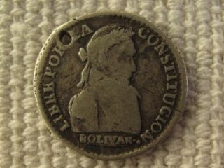   Bolivia Potosi Silver Coin 1 Sol Bolivar PTS JL South America World
