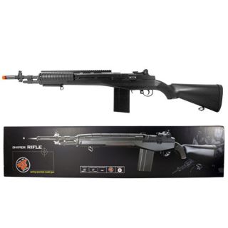   M14 M1 Metal Sniper Bolt Action Spring Airsoft Rifle Black w/ BBs NEW