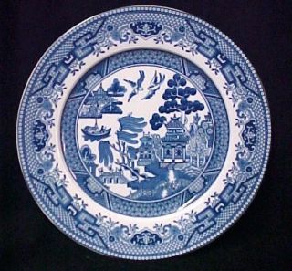 Blue Willow Porcelain China Salad Plate Birds Trees New