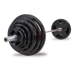 Body Solid Rubber Grip Olympic Weight Set Bar 300 Lbs
