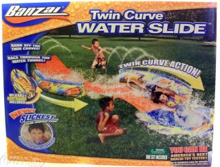 Banzai Twin Curve Water Surf Slide Bodyboard Slip Toy Body Board N and 