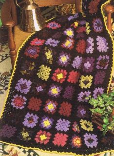 Granny Square Sampler Scrap Afghan Crochet Pattern