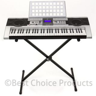 Electronic Piano Keyboard 61 Key Music Key Board Piano With X Stand 