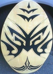   Skimboard Tribal Bat Frog Body Surfing Wave Water Boogie Skim Board