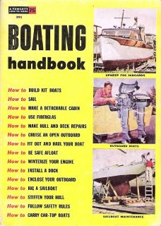 Boating Handbook 1956 Inboard Outboard Motor Sailing Repair Equipment 