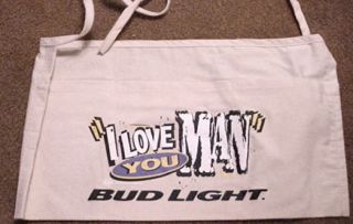 Vintage Bud Light I Love You Man Bar Apron Never Used