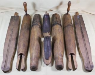 Antique Riding Boot Trees Shapers Forms 4 Pieces to Each Well Aged 