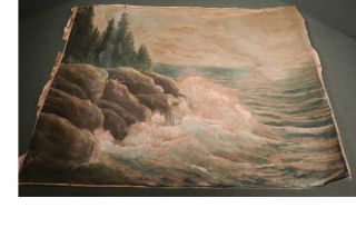 Antique Robert Lee Perry ASIS Marine Painting Ship Coast Maine 
