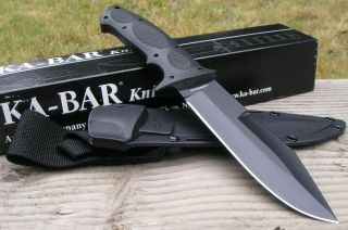 Ka Bar Bull Dozier Straight Edge Knife w Sheath 1275 New