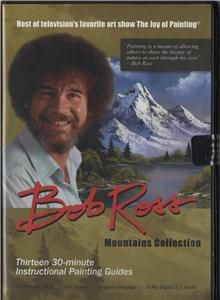 BOB ROSS JOY OF PAINTING MOUNTAINS 6 & 1/2 hrs SET OF 3 DVDS WITH 13 