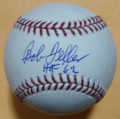 Bob Feller Autographed Cleveland Indians Baseball w HOF